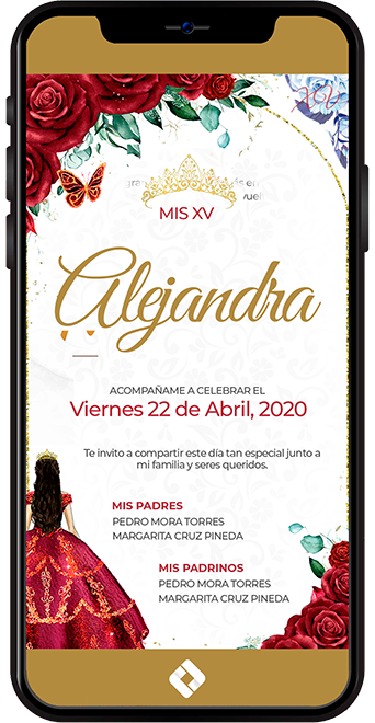 Invitación XV Rosas